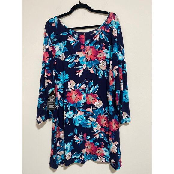 Catherine's Blouse Womens 2X Career Floral Tunic Colorful Boho Stretchy Comfy - Picture 8 of 9